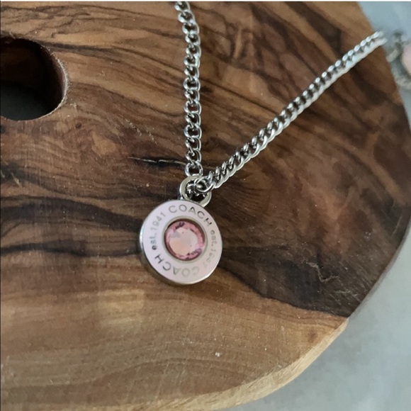 COACH rare delicate pink silver charm necklace - Picture 6 of 7